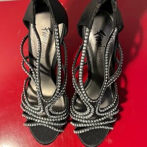 Black Rhinestone Heels